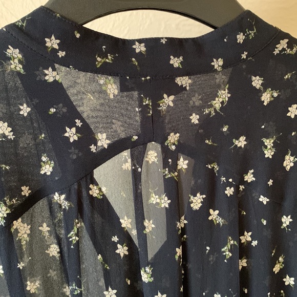 RAG & BONE Calista Floral Blouse in Navy Blue Size XS - Picture 7 of 13